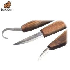 BeaverCraft S13X Premium Ceviz Saplı Ahşap Kaşık Oyma Seti, 6 Parça