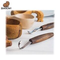BeaverCraft S14X Premium Ceviz Saplı Ahşap Kaşık Oyma Seti, 6 Parça