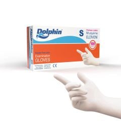 DOLPHIN Pudrasız Lateks Muayene Eldiveni S Beden 100 Adet