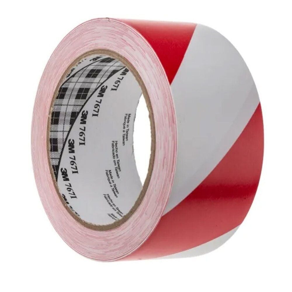 3M 767I Vinil Bant Kırmızı/Beyaz 50mm