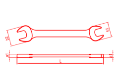 İZELTAŞ İki Ağız Anahtar Kısa Boy 24x27mm (0100 01 2427)