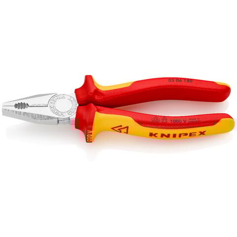KNIPEX 03 06 180 VDE Kombine Pense 180mm 1000V İzoleli (0306180)