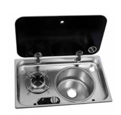 NAVY LOAD Cam Kapaklı Ocak ve Sağ Evye 32x53x15cm (NL24001)