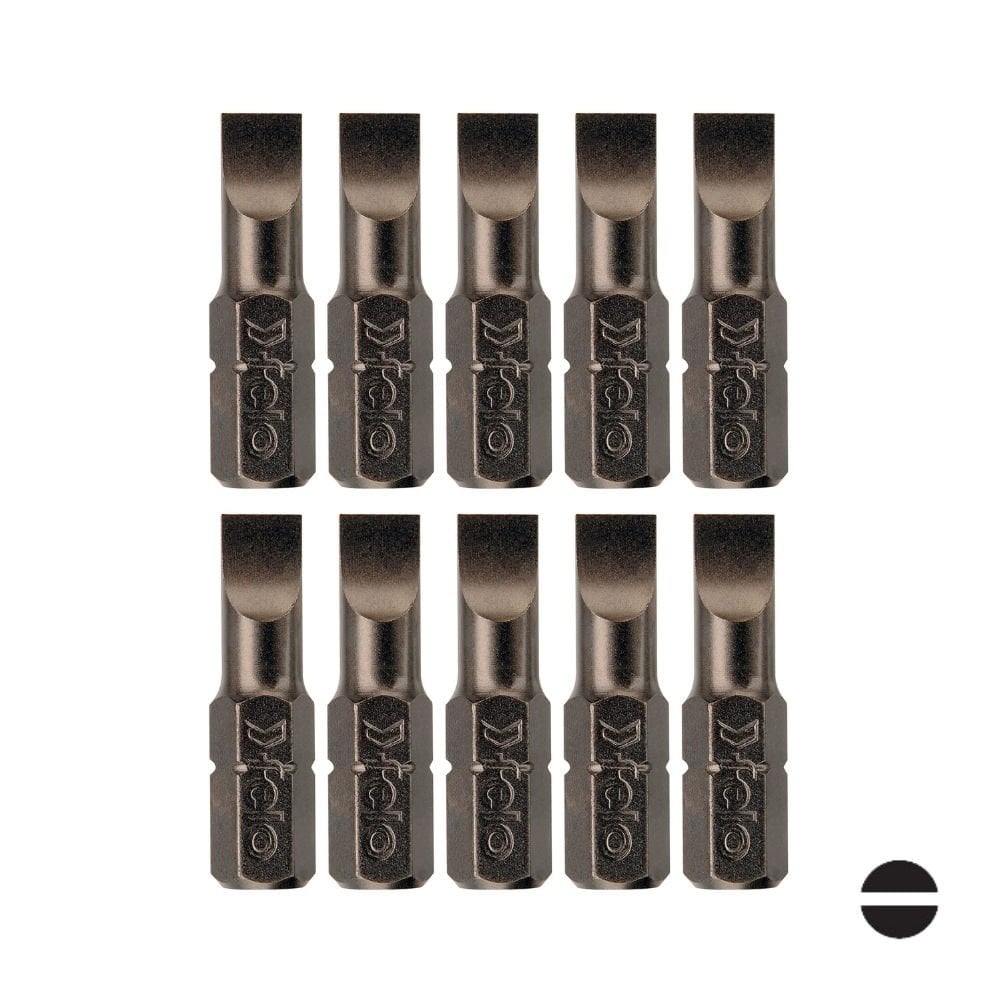 FELO Düz Uçlu Bits Uç 6x25mm - 10 Adet (02060010)