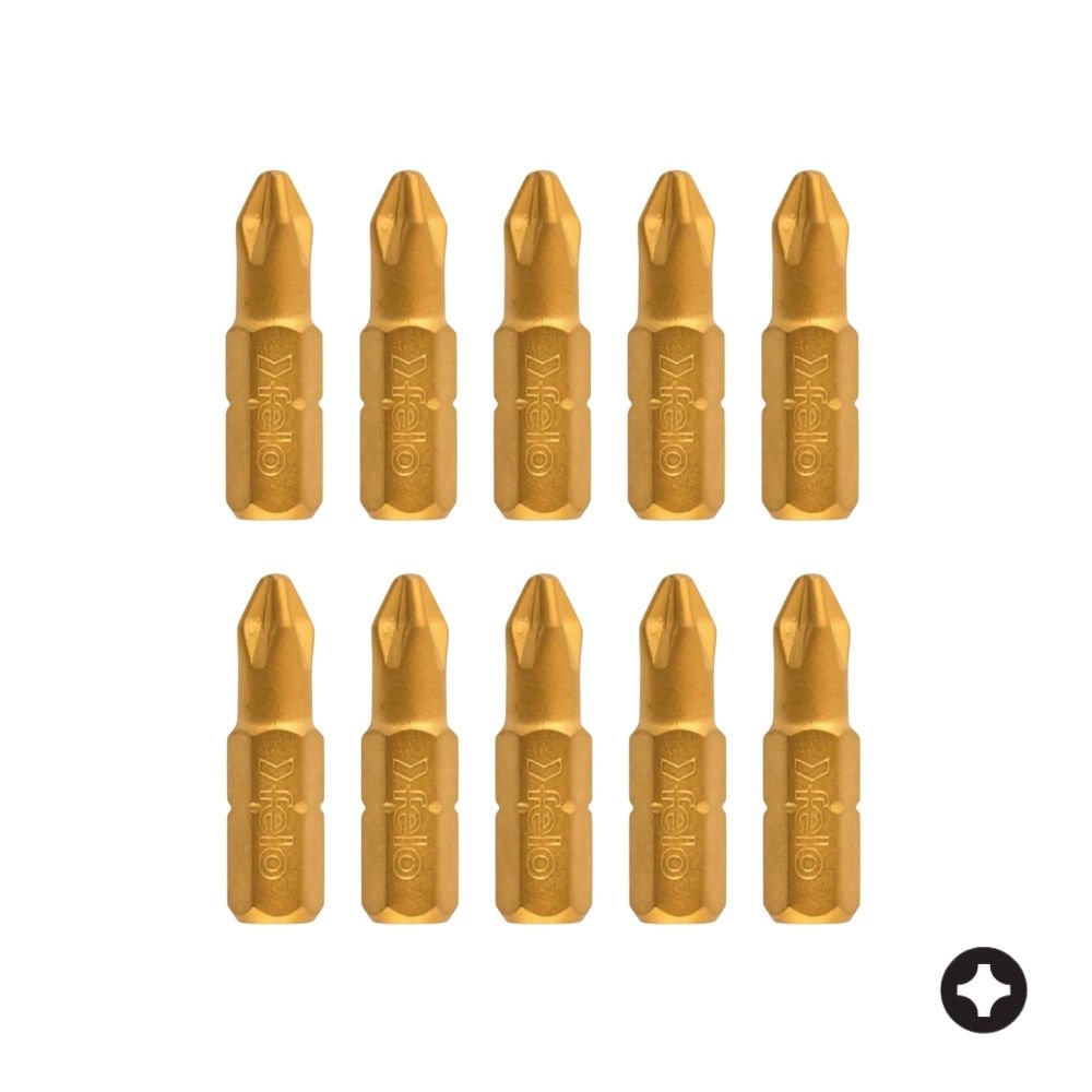 FELO Titanyum Yıldız Uçlu Bits Uç PH 2x25mm - 10 Adet (02202070)
