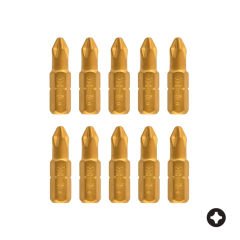 FELO Titanyum Yıldız Uçlu Bits Uç PH 2x25mm - 10 Adet (02202070)