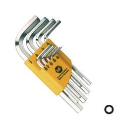 HAFU İnç Allen Anahtar Seti 9 Parça 1/16'' - 3/8'' Kısa (268-498-52)