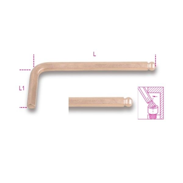 BETA Kıvılcım Çıkarmayan Bombeli Allen Anahtar 4mm (96BA/BP 4 - 000961804)