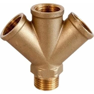 Sarı Pirinç Üçlü Çatal 1/2''