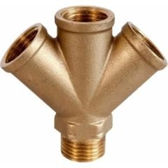 Sarı Pirinç Üçlü Çatal 1/2''