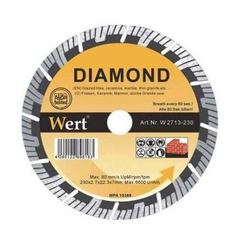 WERT 2713-230 Süper Turbo Elmas Testere (230mm)