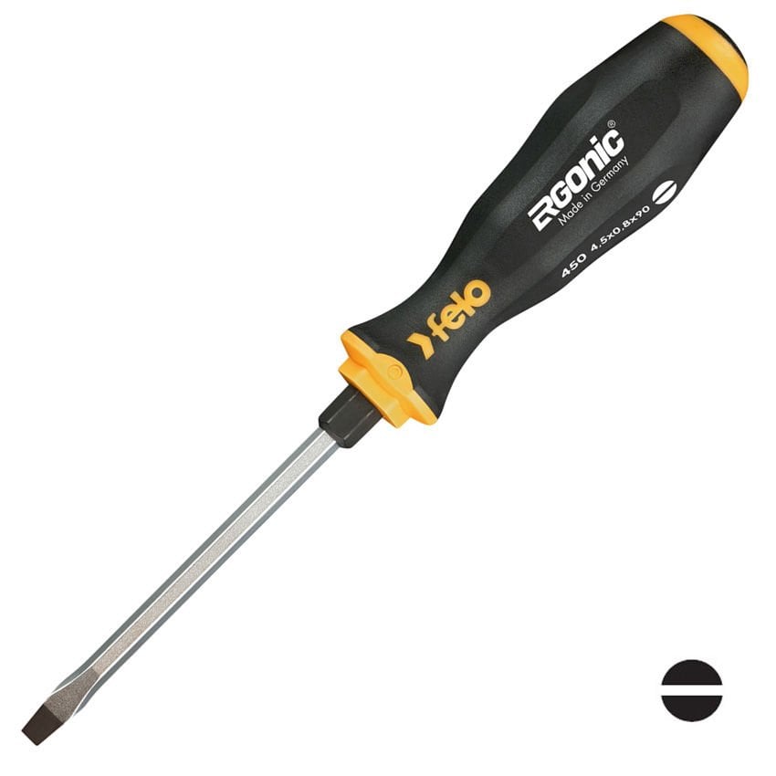 FELO ERGONIC Düz Uçlu Somunlu Tornavida 12x210mm (450 Serisi)