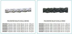 DOLPHIN ROPE Polyester Halat 8 Kollu 24mm Beyaz