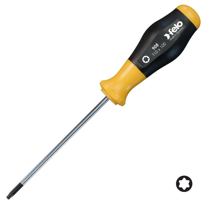 FELO Torx Uçlu Tornavida T10x100mm (908 Serisi)